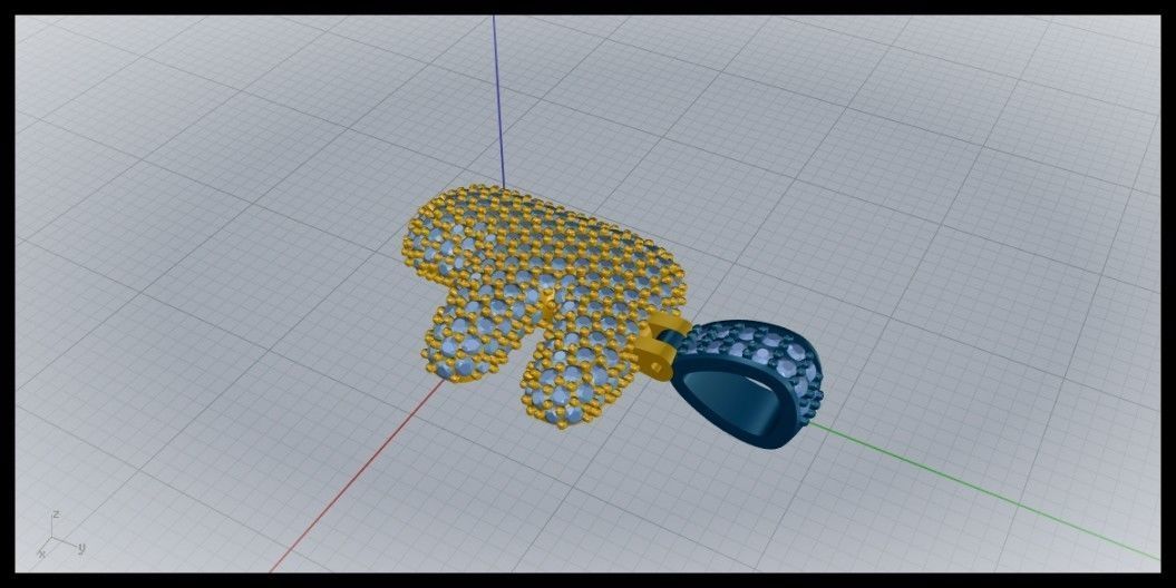 BUBBLE F LETTER 3D print model_6