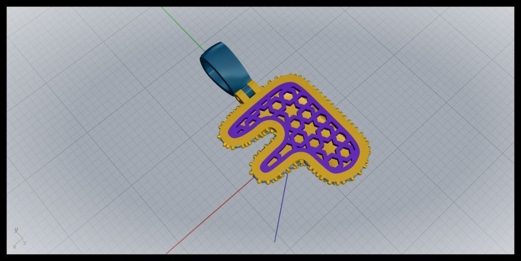 BUBBLE F LETTER 3D print model_11