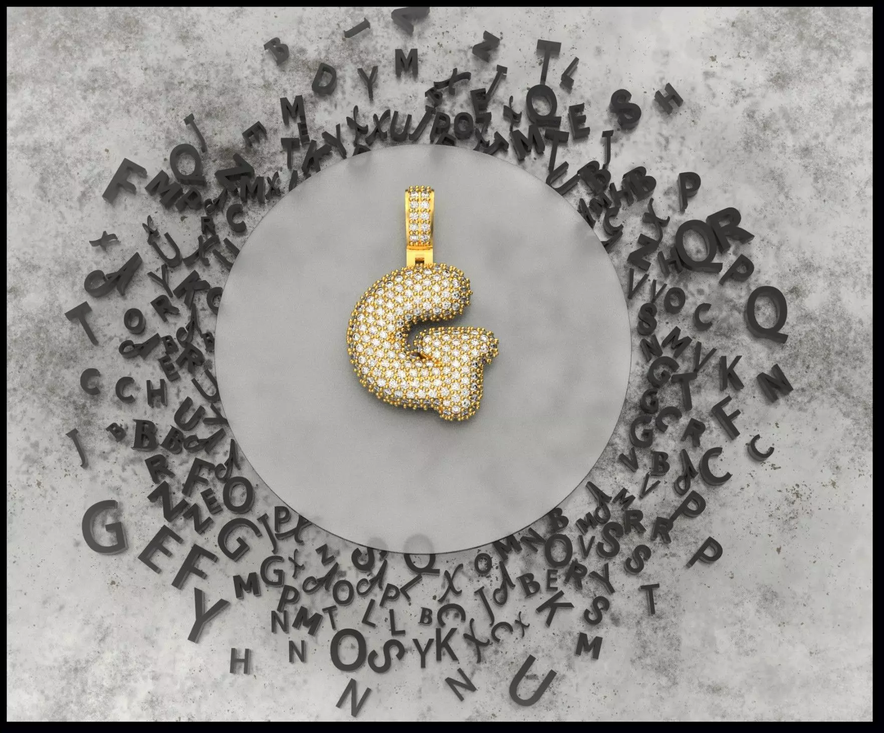 BUBBLE G LETTER 3D print model_0