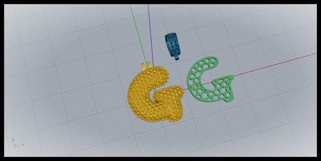 BUBBLE G LETTER 3D print model_10