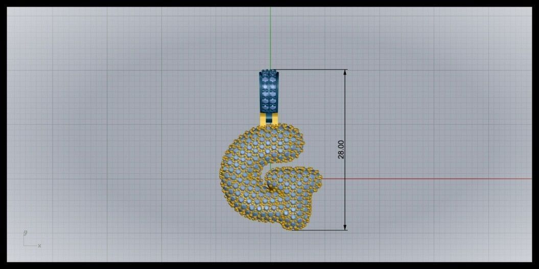 BUBBLE G LETTER 3D print model_8
