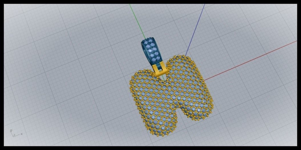 BUBBLE H LETTER 3D print model_1