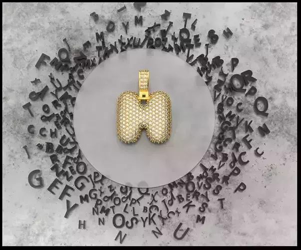 BUBBLE H LETTER 3D print model