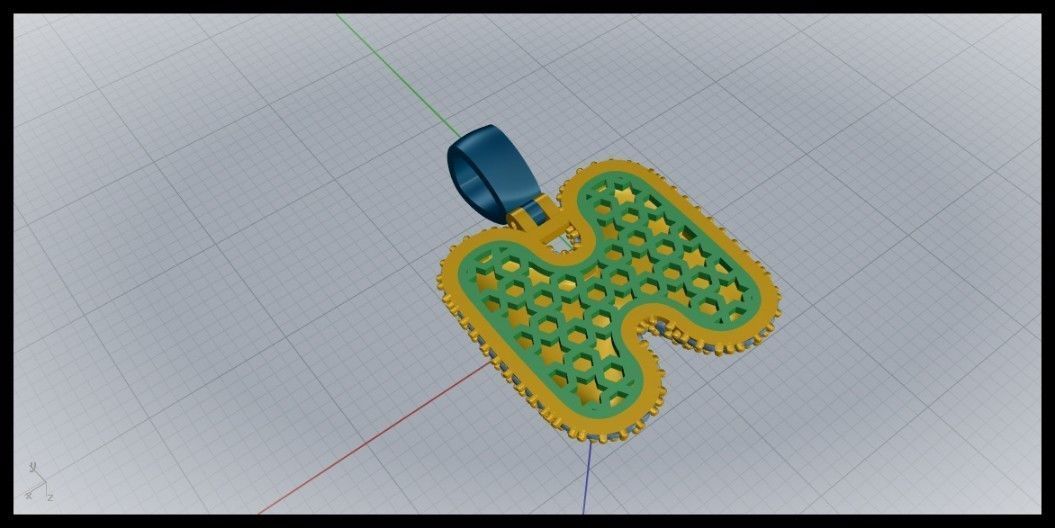 BUBBLE H LETTER 3D print model_11