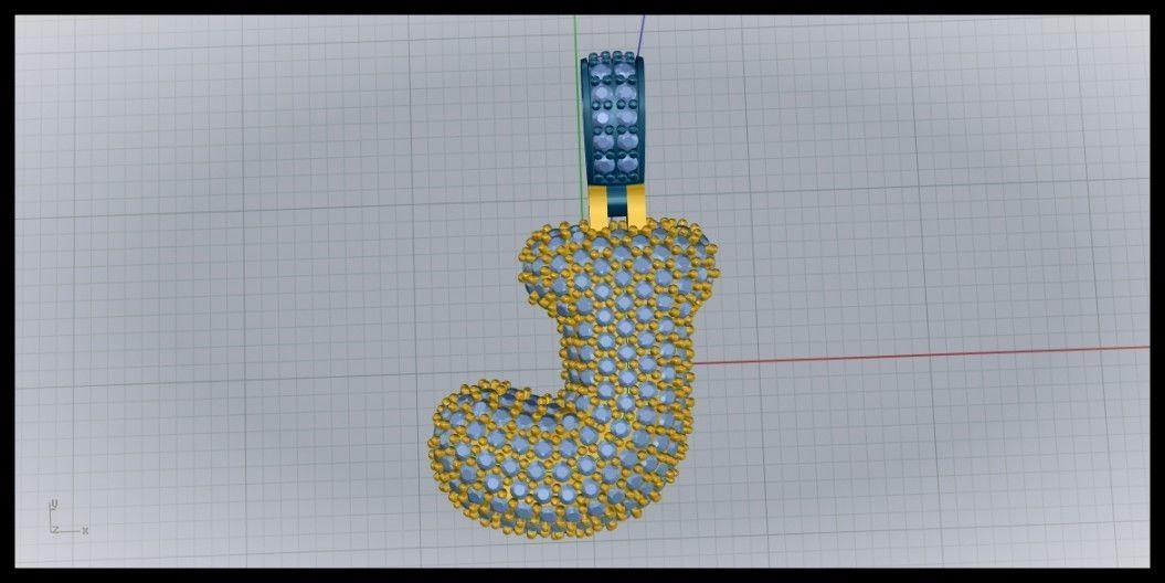 BUBBLE J LETTER 3D print model_7