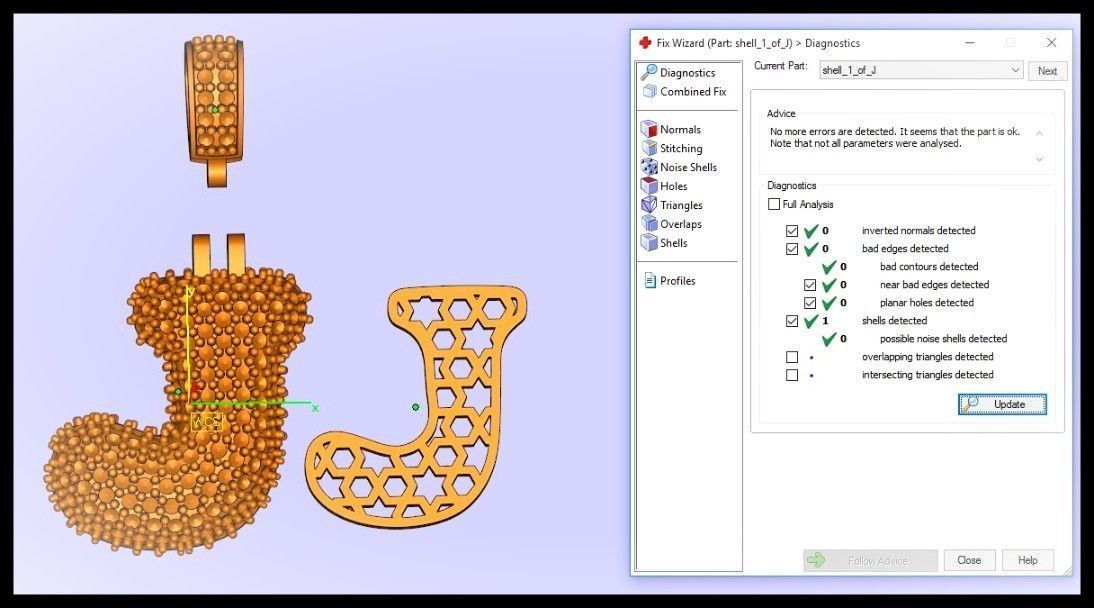 BUBBLE J LETTER 3D print model_2