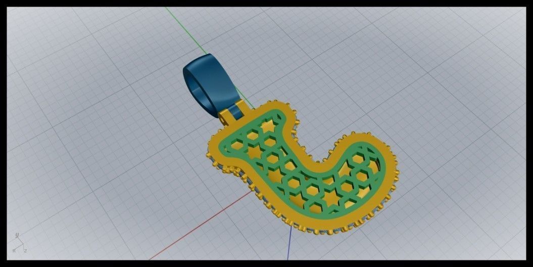 BUBBLE J LETTER 3D print model_11