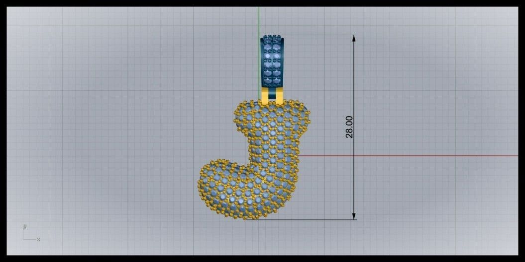 BUBBLE J LETTER 3D print model_8