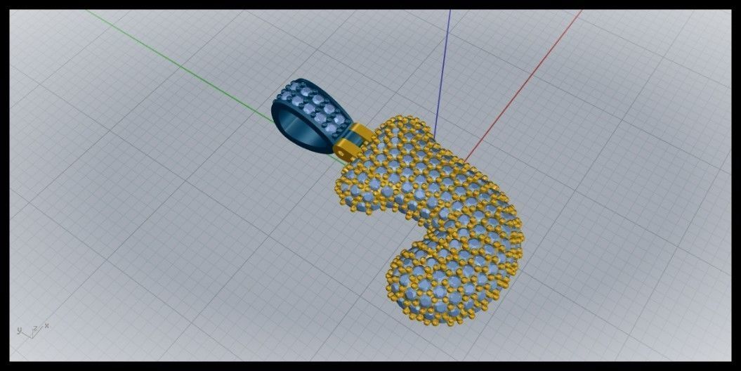 BUBBLE J LETTER 3D print model_4