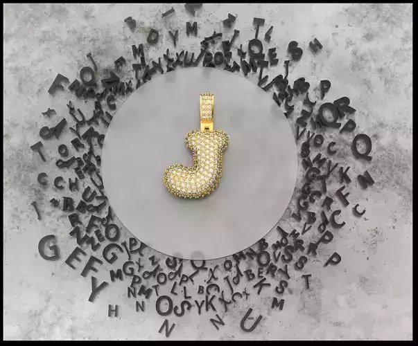 BUBBLE J LETTER 3D print model