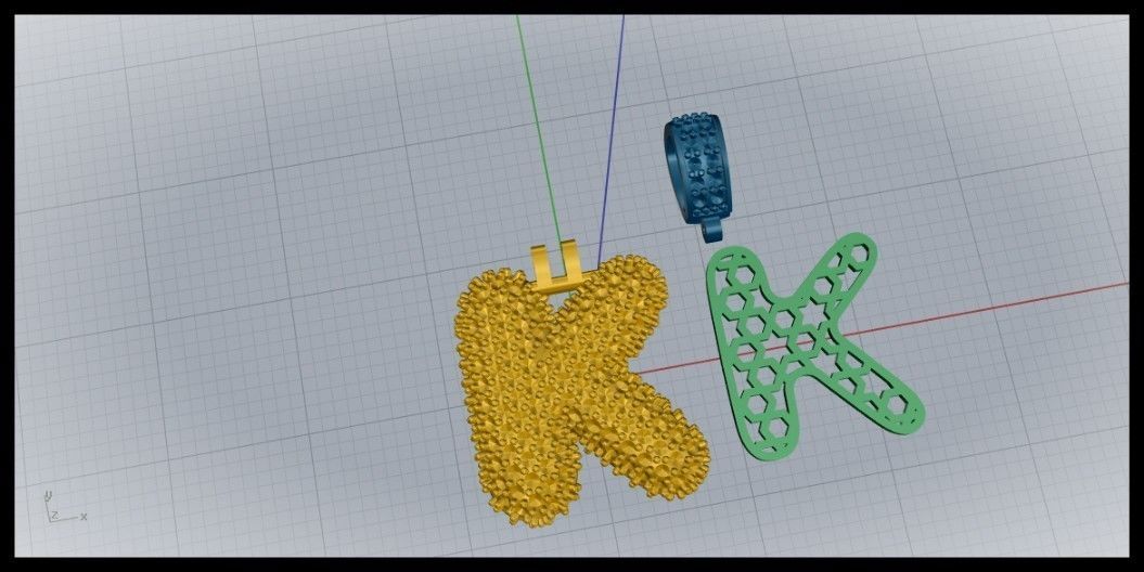 BUBBLE K LETTER 3D print model_10
