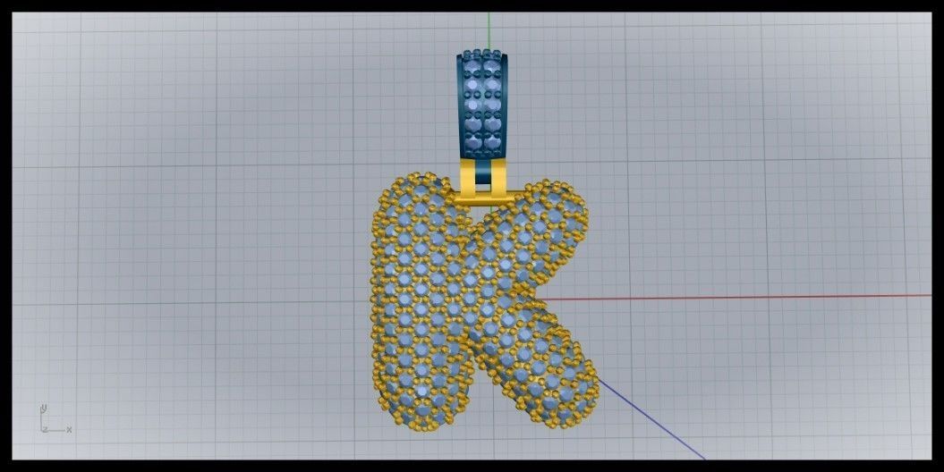 BUBBLE K LETTER 3D print model_7
