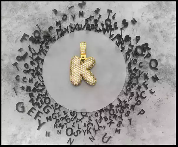 BUBBLE K LETTER 3D print model