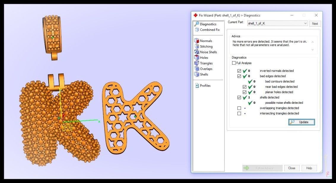 BUBBLE K LETTER 3D print model_2