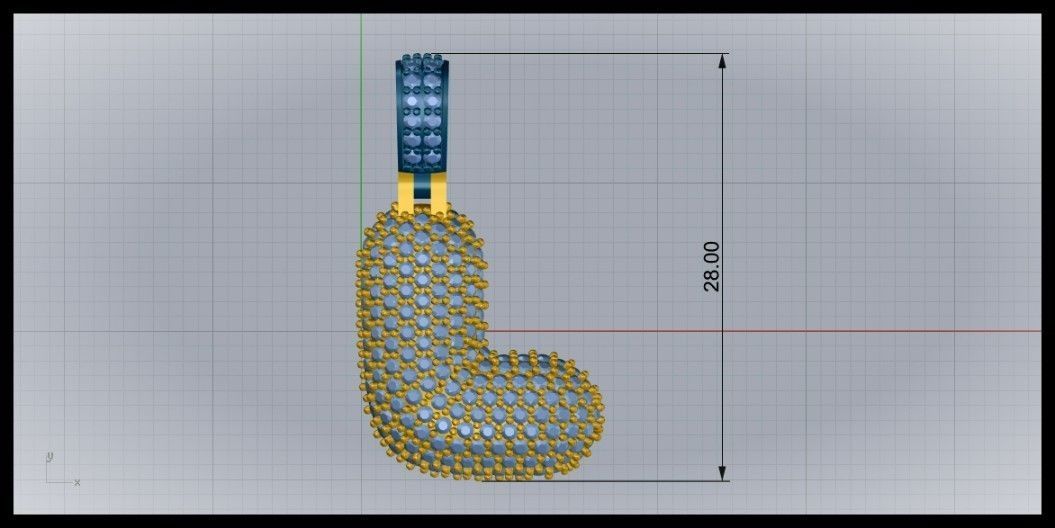 BUBBLE L LETTER 3D print model_8