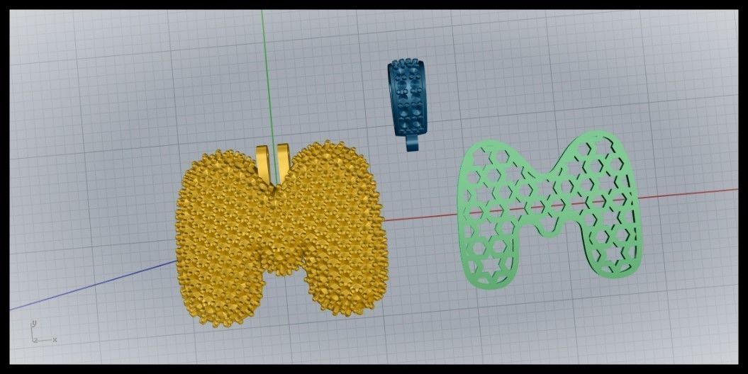 BUBBLE M LETTER 3D print model_10