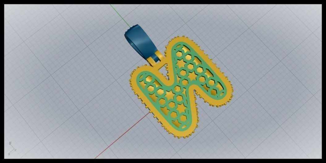BUBBLE N LETTER 3D print model_11