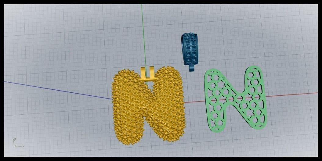BUBBLE N LETTER 3D print model_10