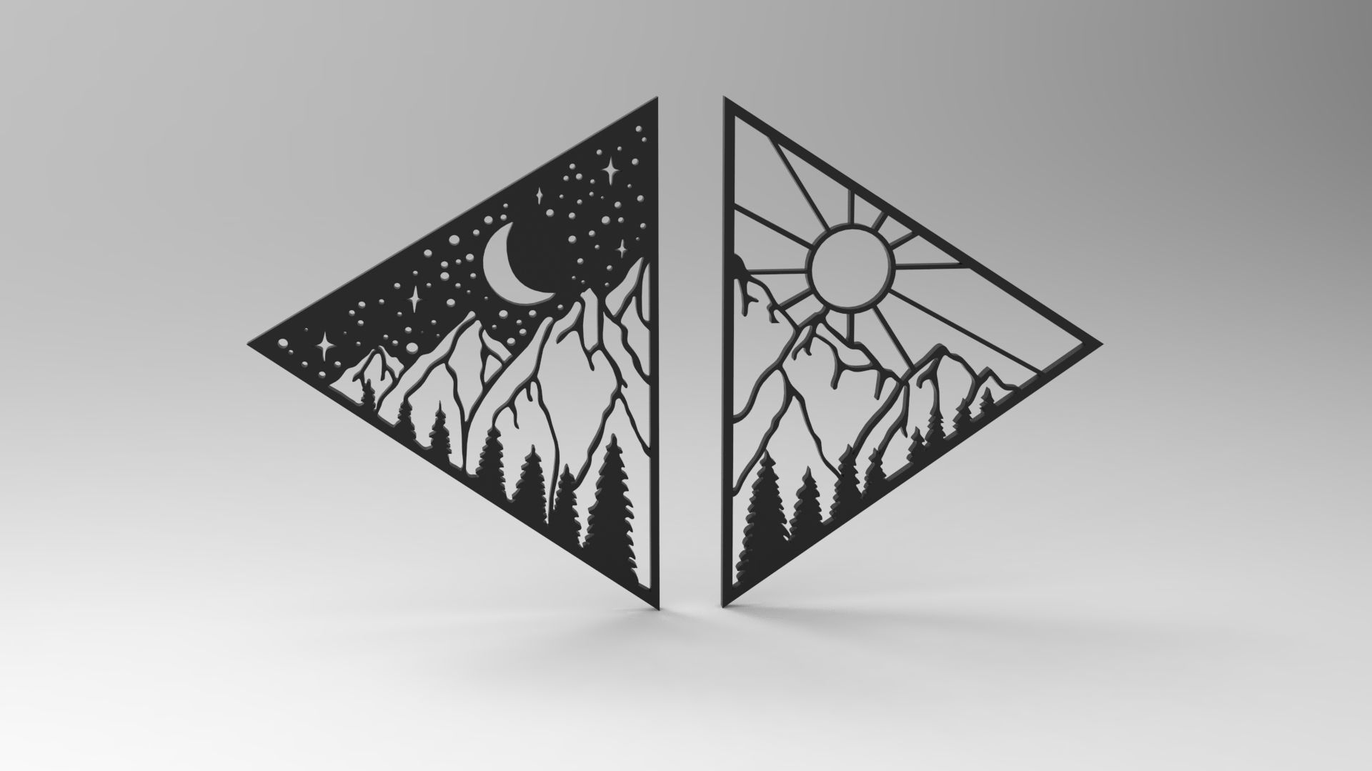 silhouette art Wall Decor 3D print model_4