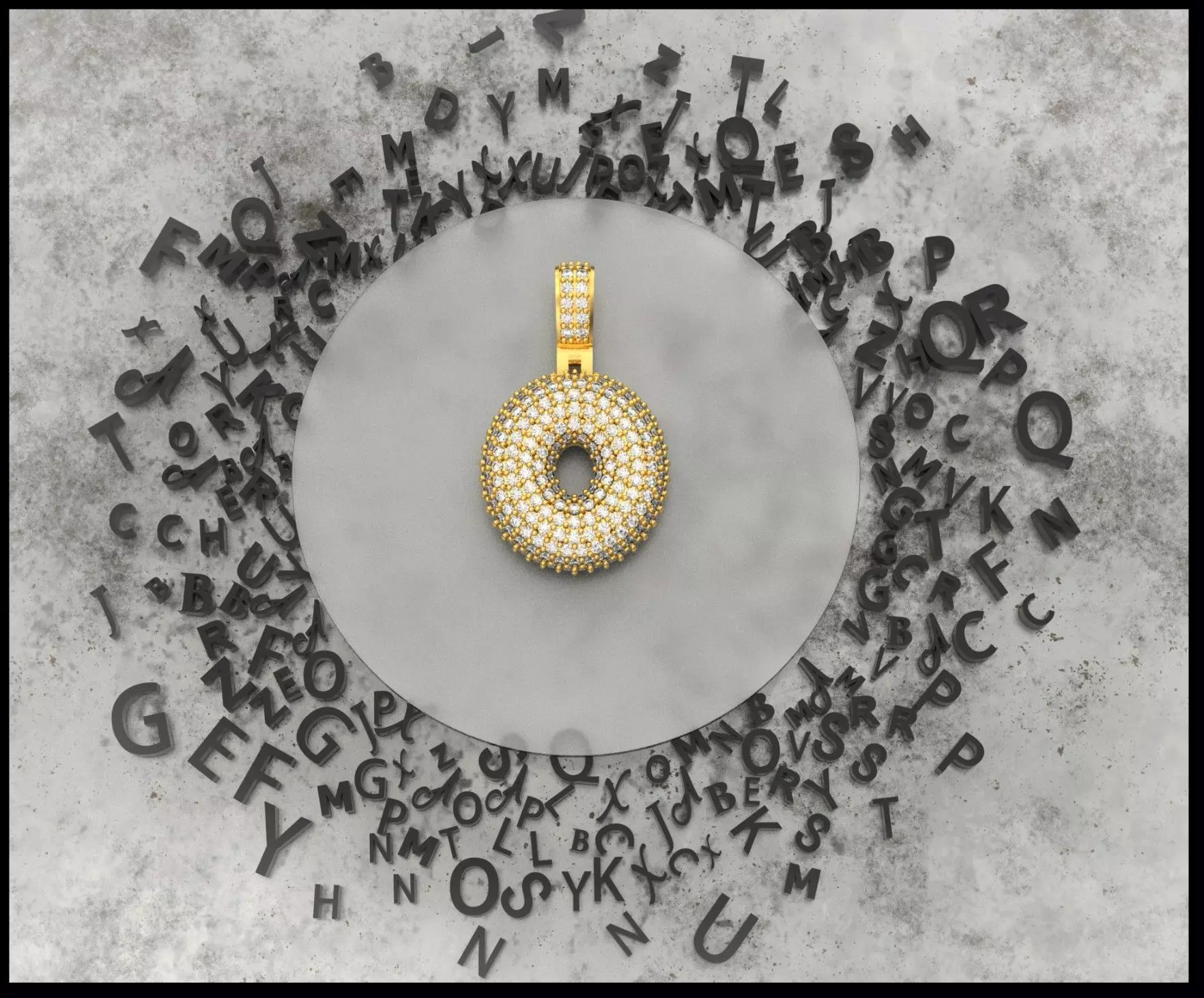 BUBBLE O LETTER 3D print model_0