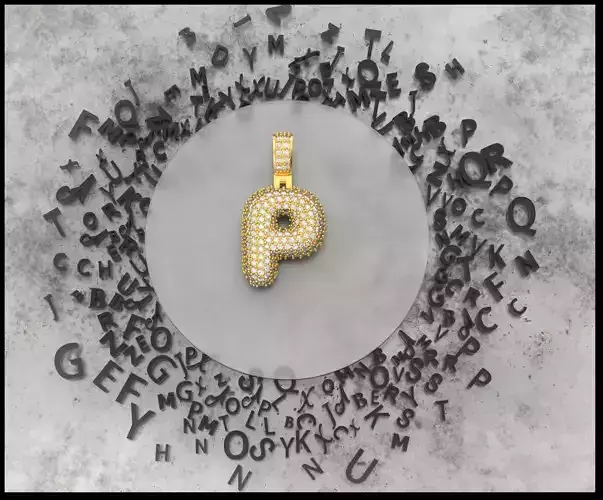 BUBBLE P LETTER 3D print model