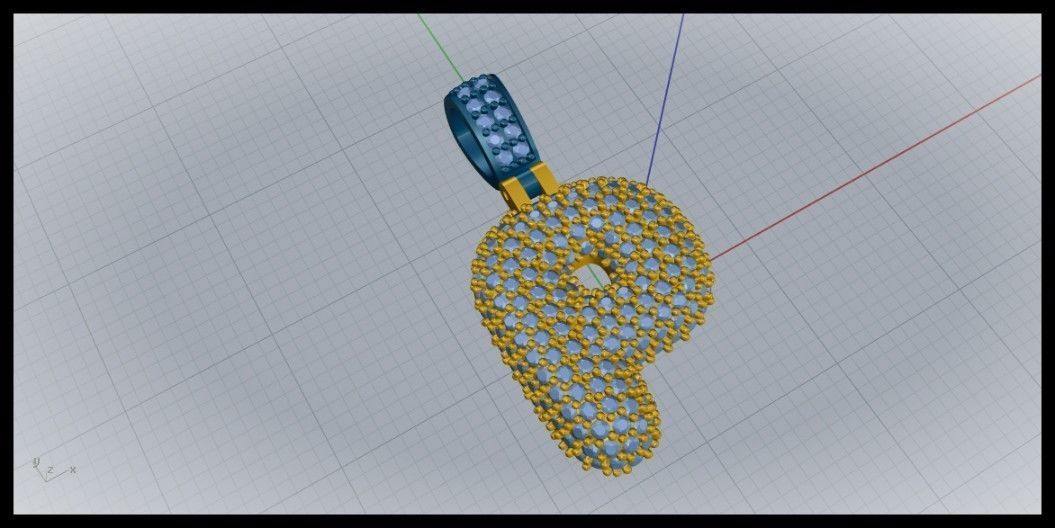 BUBBLE P LETTER 3D print model_1