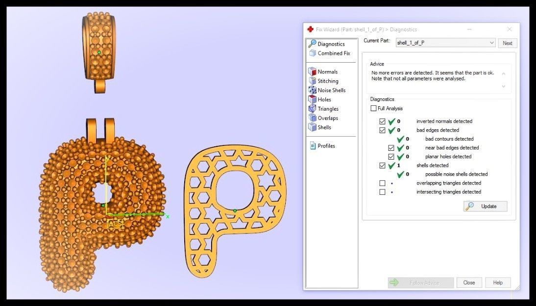 BUBBLE P LETTER 3D print model_2