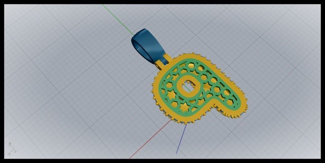 BUBBLE P LETTER 3D print model_11