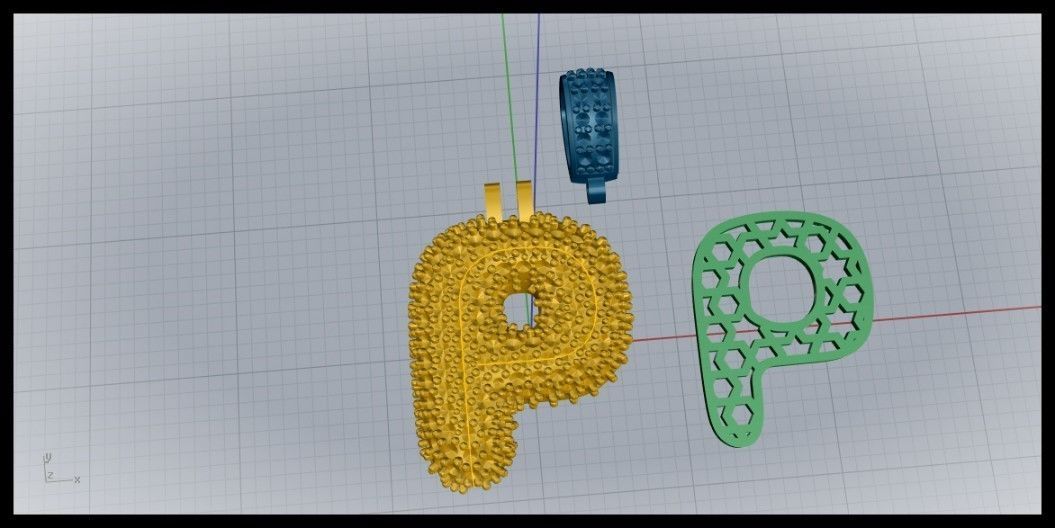 BUBBLE P LETTER 3D print model_10