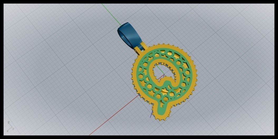 BUBBLE Q LETTER 3D print model_11