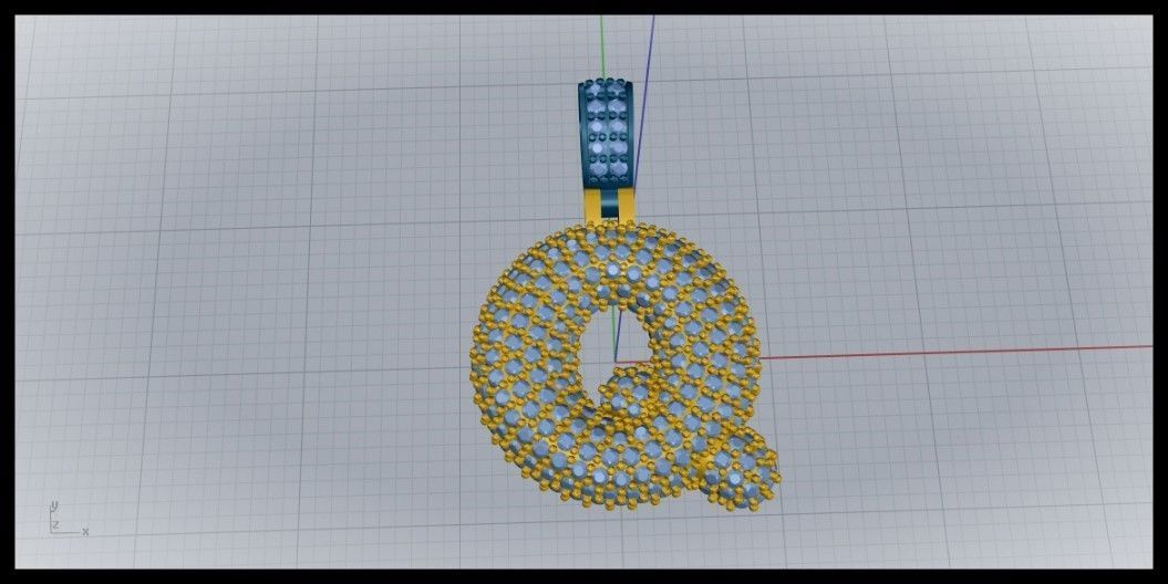 BUBBLE Q LETTER 3D print model_7