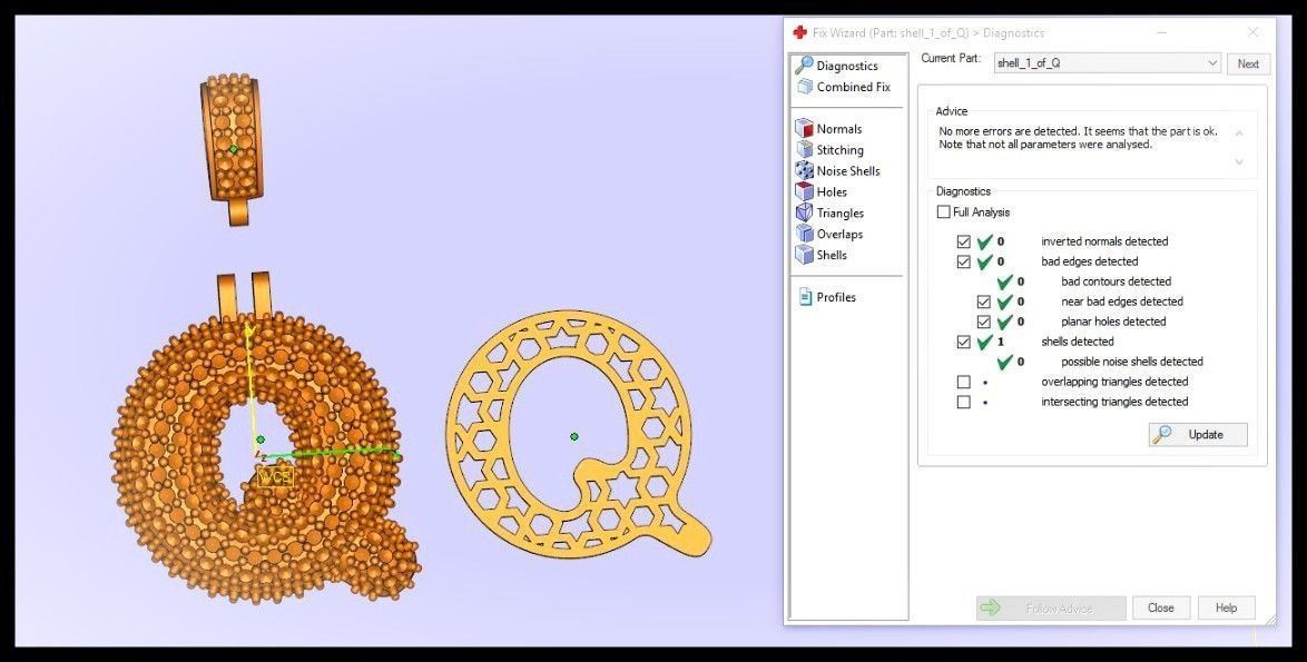 BUBBLE Q LETTER 3D print model_2