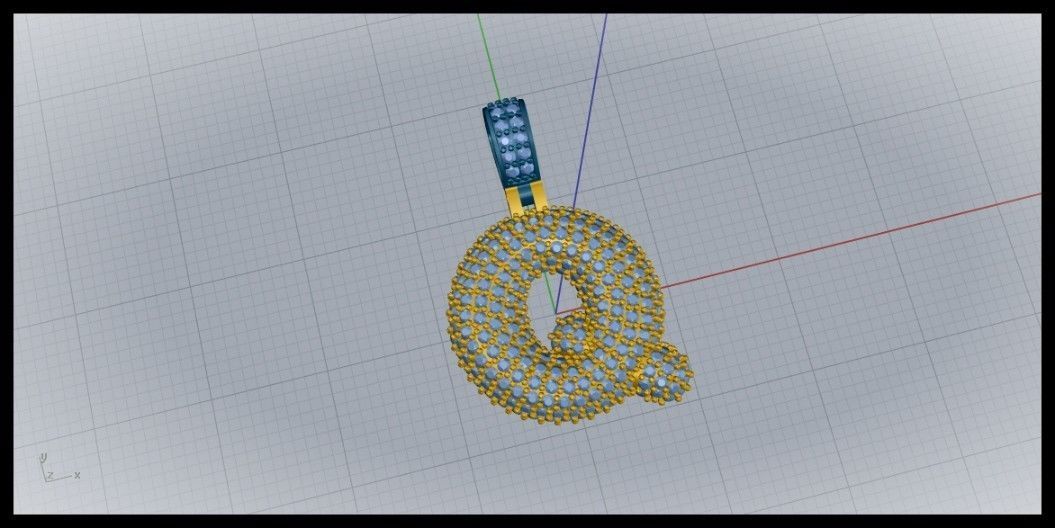 BUBBLE Q LETTER 3D print model_1