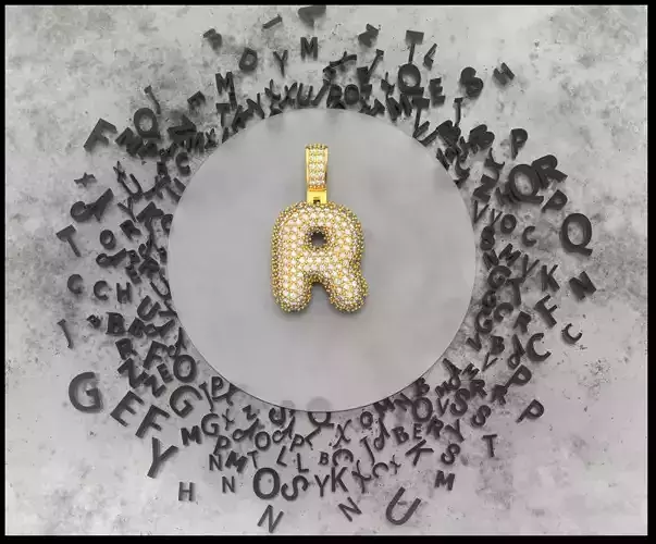 BUBBLE R LETTER 3D print model