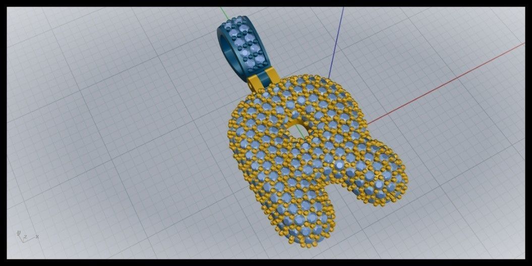 BUBBLE R LETTER 3D print model_1