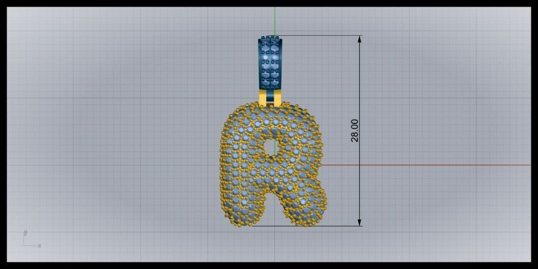 BUBBLE R LETTER 3D print model_8