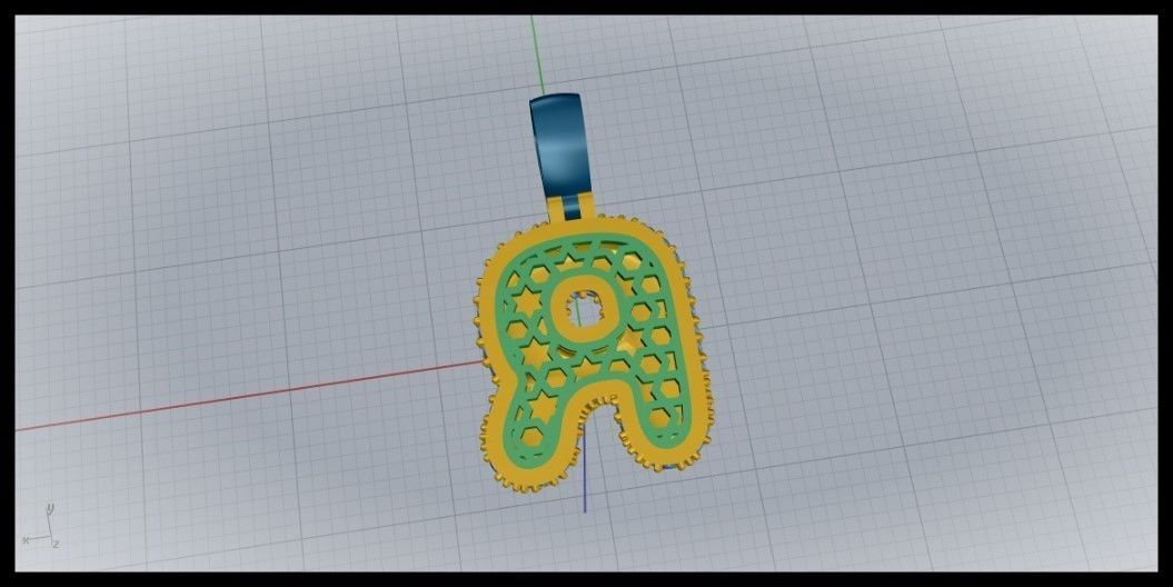BUBBLE R LETTER 3D print model_11