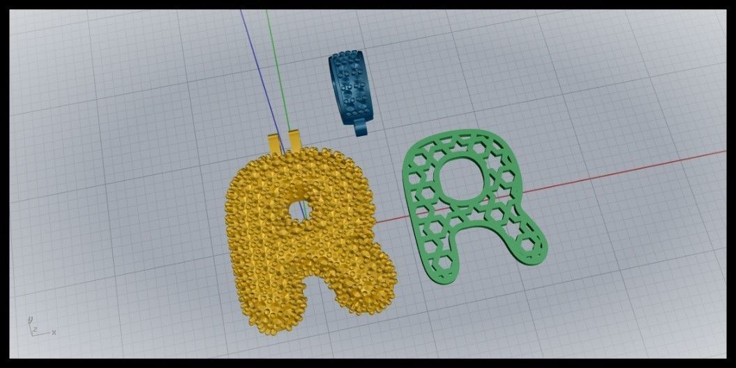 BUBBLE R LETTER 3D print model_10
