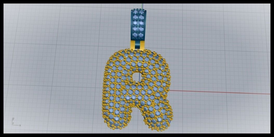 BUBBLE R LETTER 3D print model_7