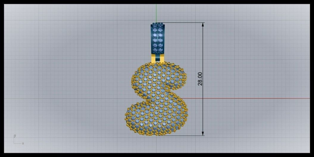 BUBBLE S LETTER 3D print model_8