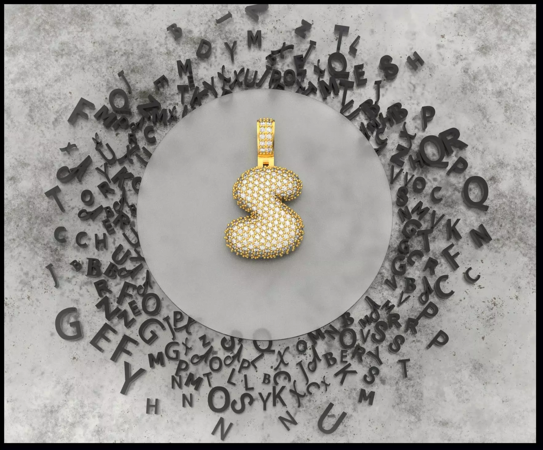 BUBBLE S LETTER 3D print model_0