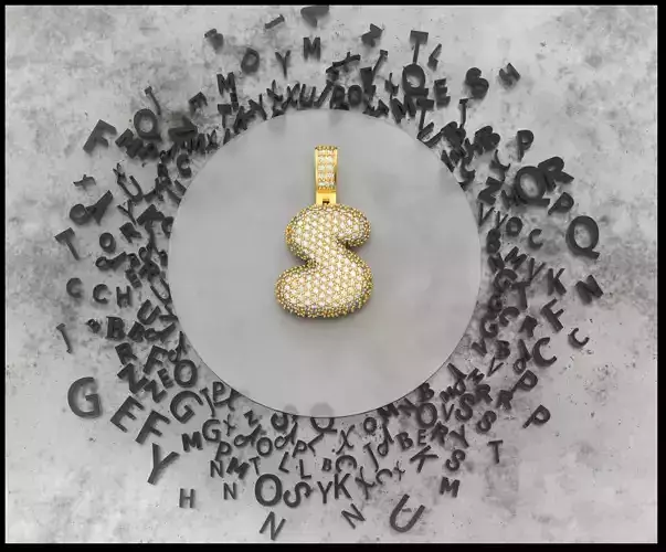 BUBBLE S LETTER 3D print model