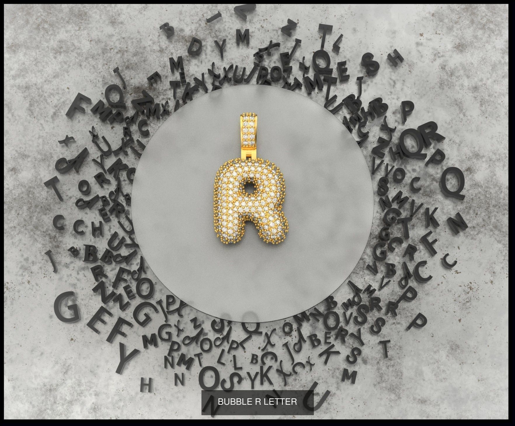 BUBBLE A-Z LETTERS 3D Model Collection_20