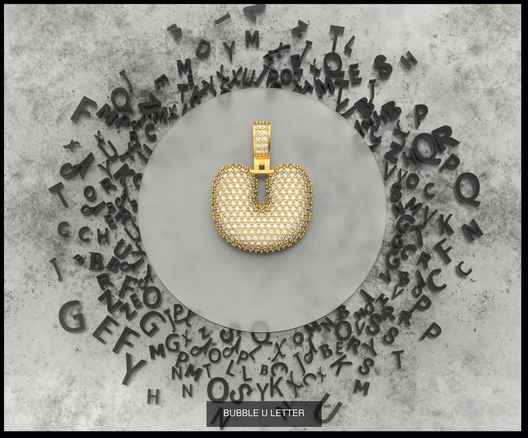 BUBBLE A-Z LETTERS 3D Model Collection_23