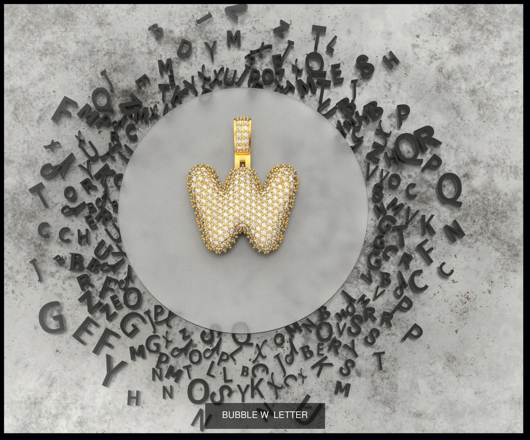 BUBBLE A-Z LETTERS 3D Model Collection_25