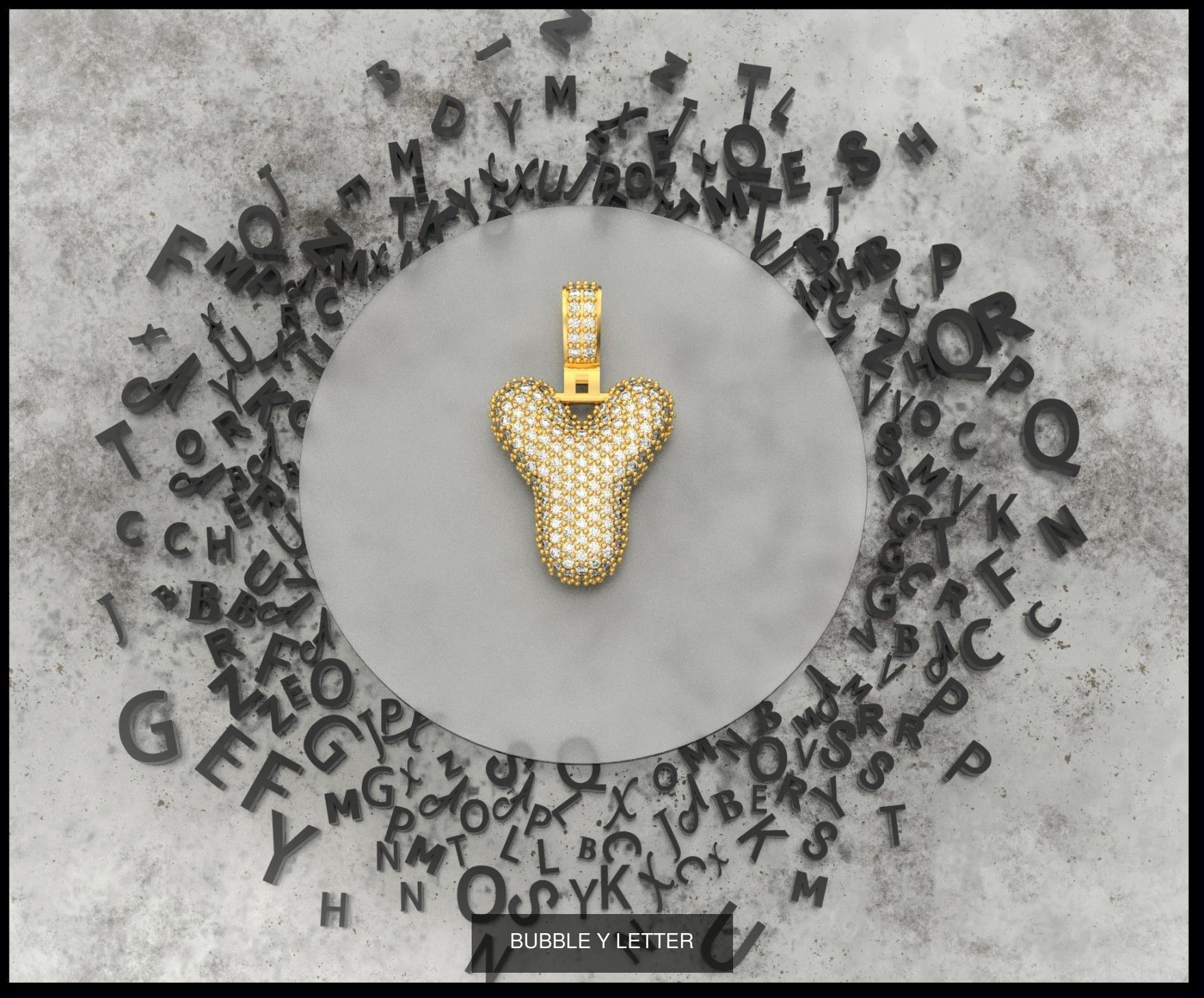 BUBBLE A-Z LETTERS 3D Model Collection_27