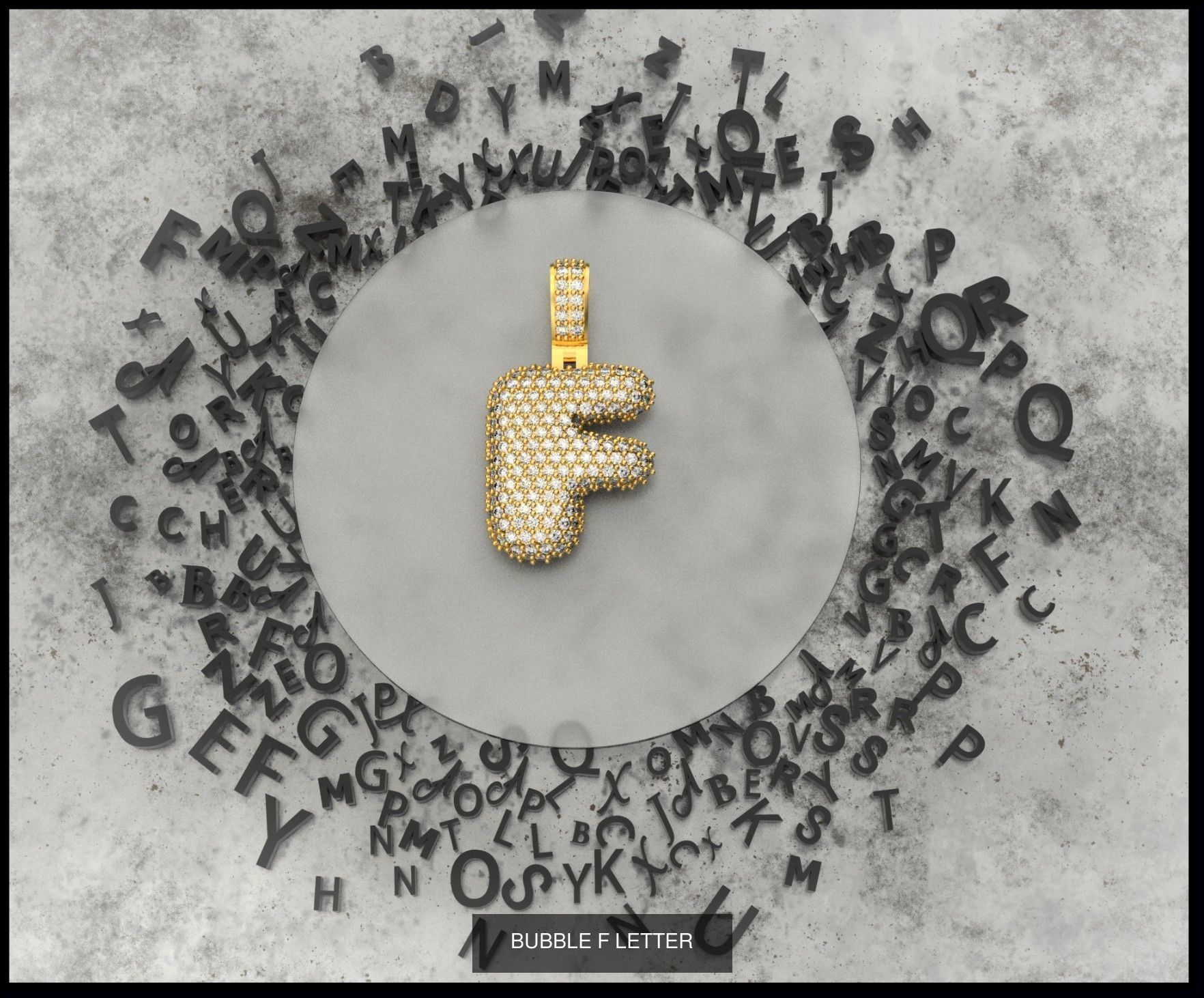 BUBBLE A-Z LETTERS 3D Model Collection_8