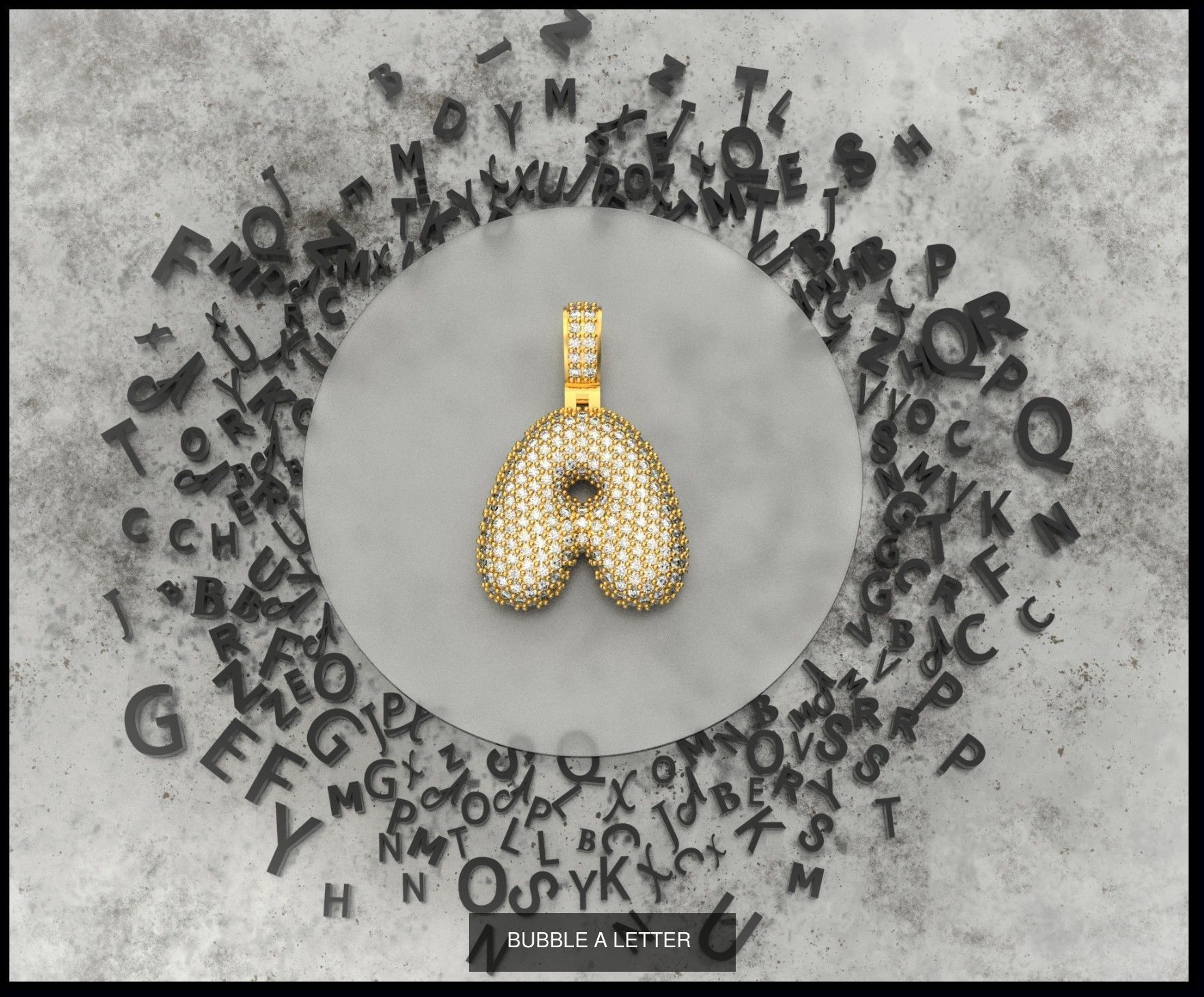 BUBBLE A-Z LETTERS 3D Model Collection_3