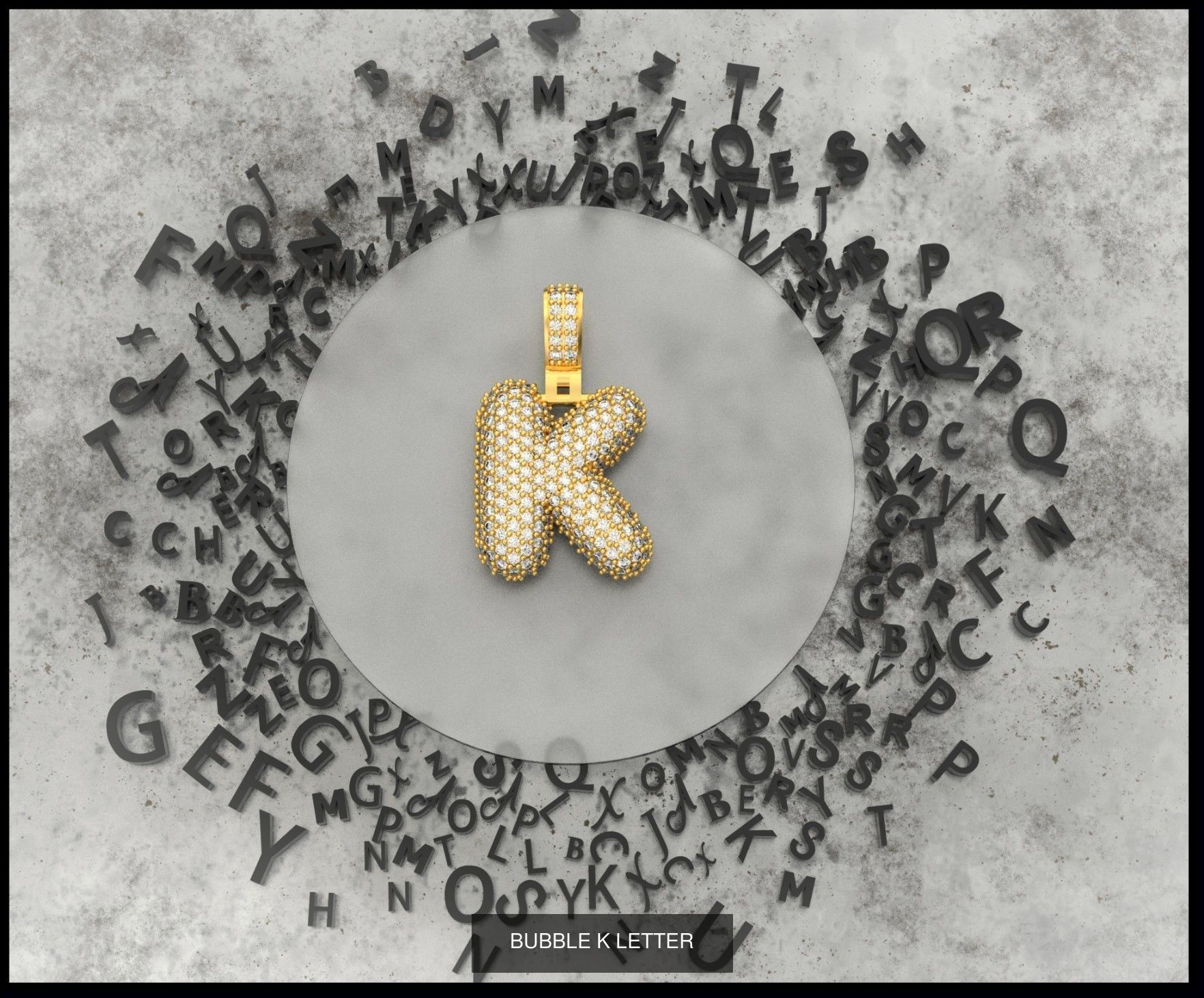 BUBBLE A-Z LETTERS 3D Model Collection_13