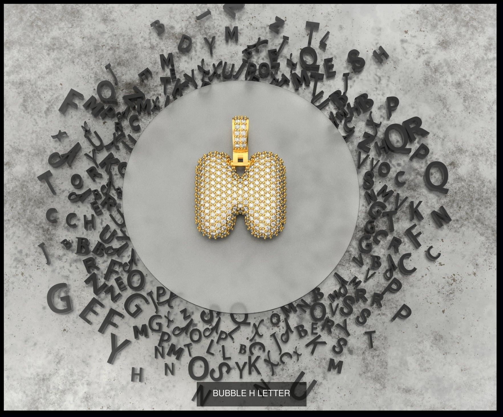 BUBBLE A-Z LETTERS 3D Model Collection_10